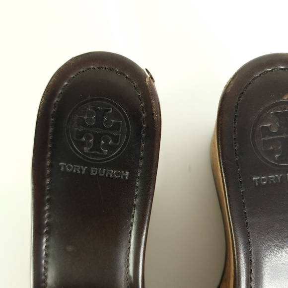 Tory Burch tortoise shell wedge slide sandals size 9.5 - Picture 11 of 11
